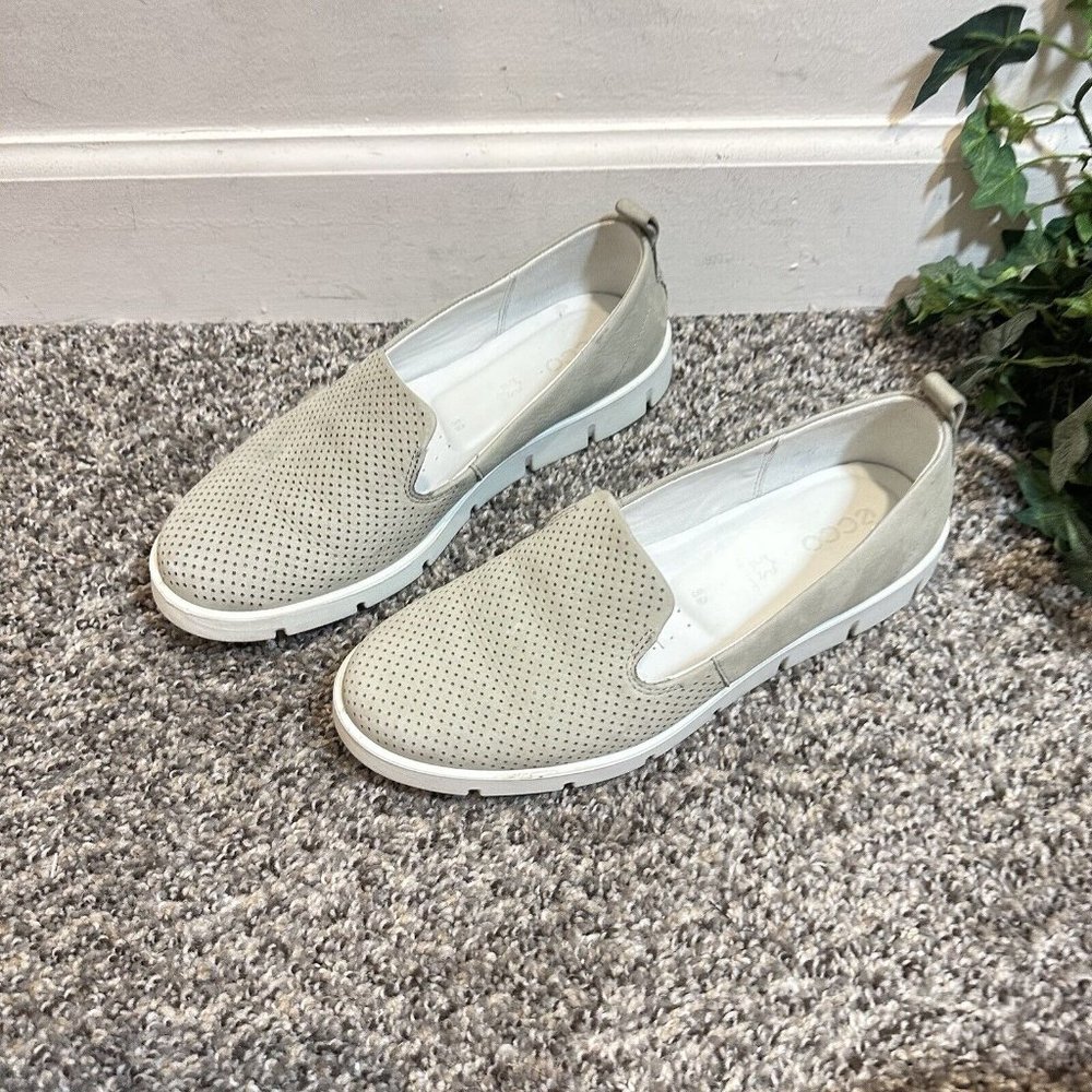 Ecco Bella Women's Size US 8 Shoes Taupe Leather Slip On Loafers - Picture 7 of 7